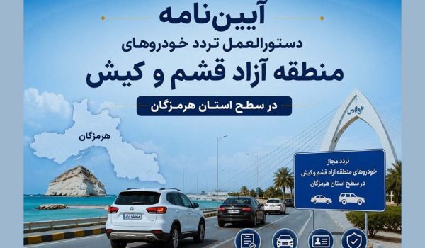 ایین نامه تردد خودرو در هرمزگان